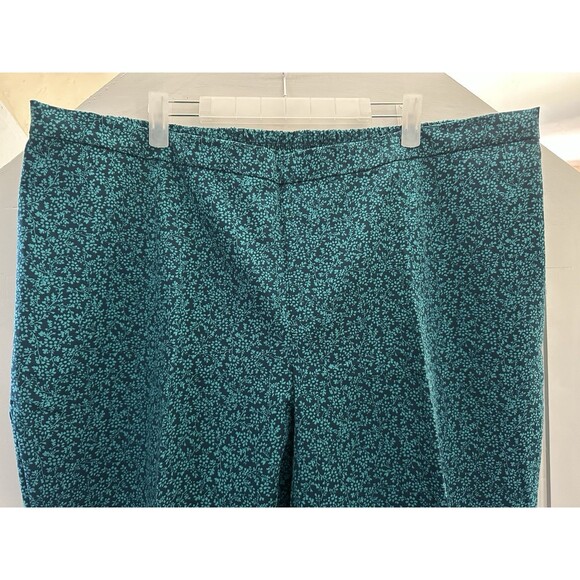Isaac Mizrahi Live! Regular 24/7 Stretch Ankle Pants Blue Green Floral Print 24W - Picture 3 of 4